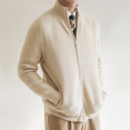 Ulric Men's Ribbed Knit Sweater - styled view