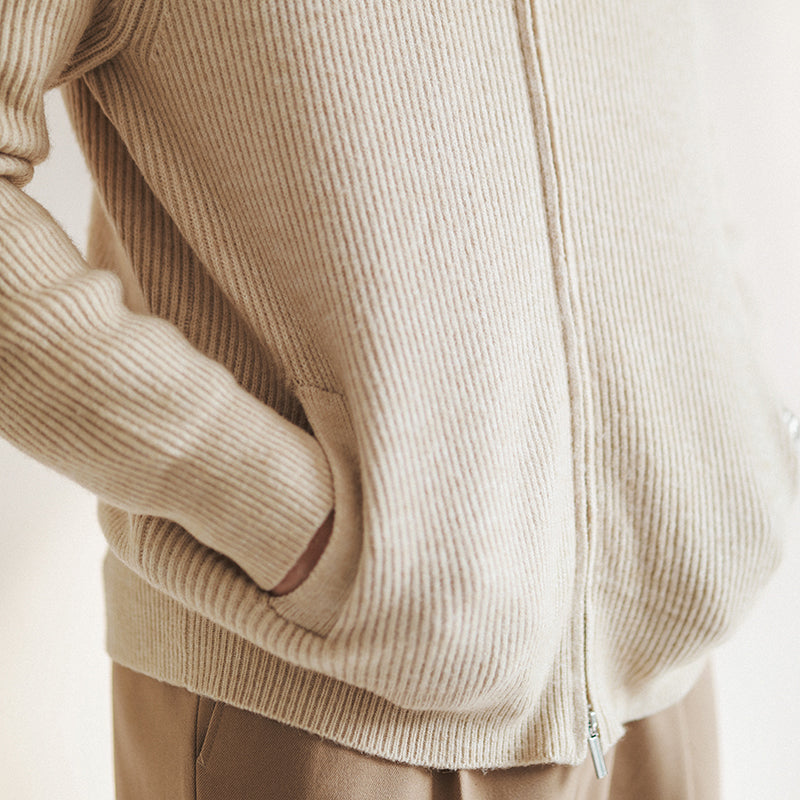 Ulric Men's Ribbed Knit Sweater - fabric and finish detail