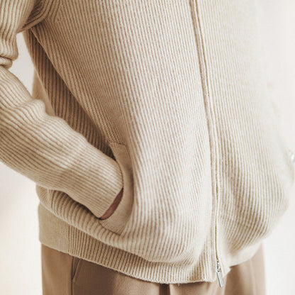 Ulric Men's Ribbed Knit Sweater - fabric and finish detail