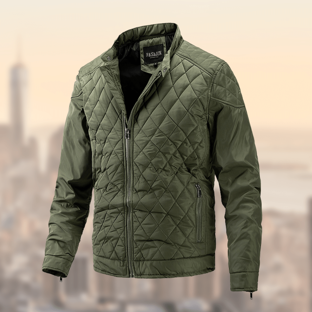 Bruno Men's Quilted Jacket - fabric and finish detail