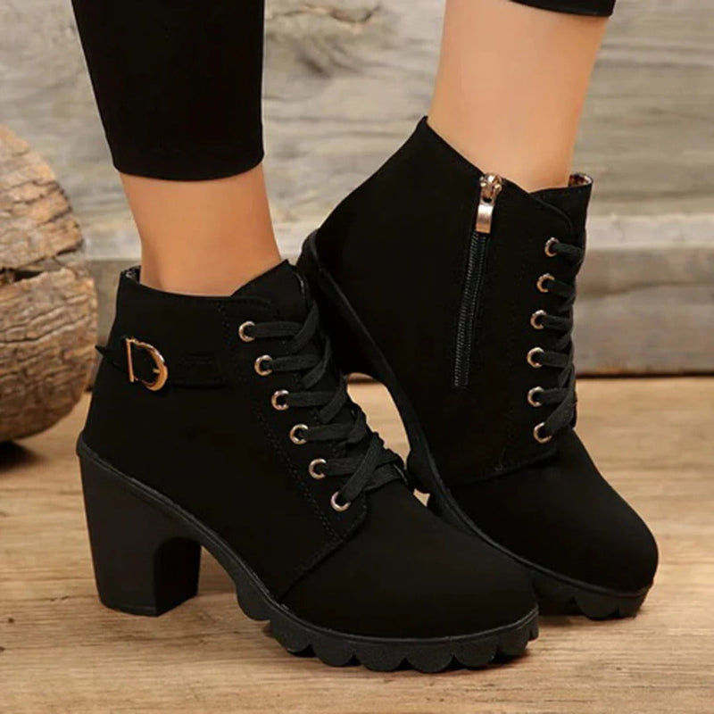 Vienna Women's Chunky Heel Ankle Boots - front view