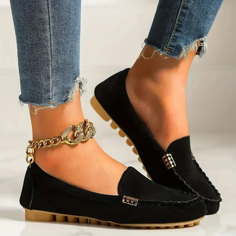Rhea Women's Loafers - fabric and finish detail