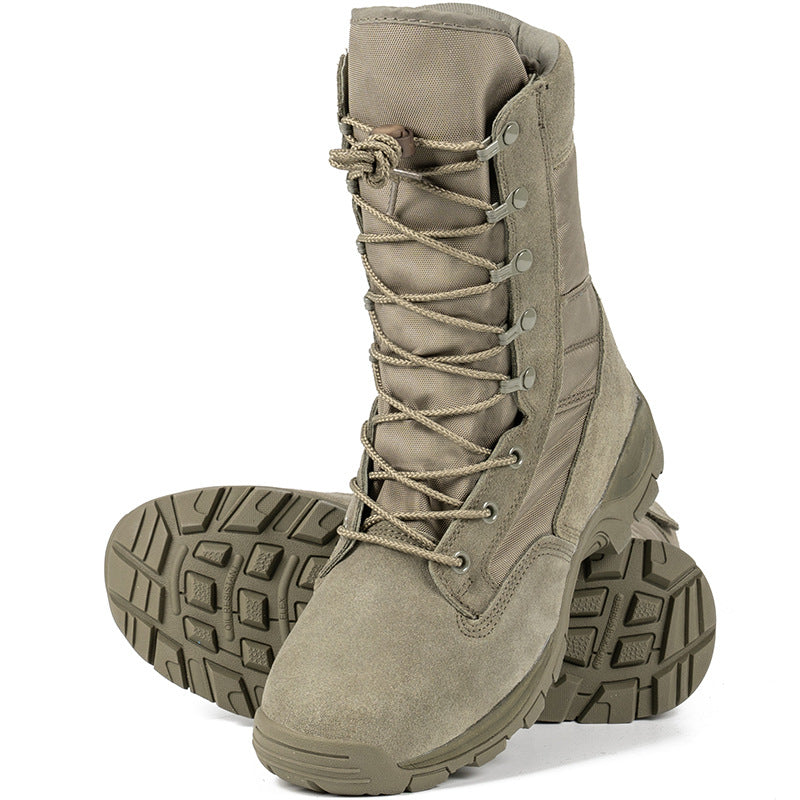 Hollis Men's Combat Boots - fabric and finish detail