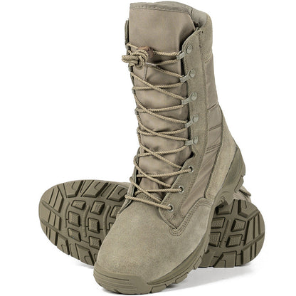Hollis Men's Combat Boots - fabric and finish detail
