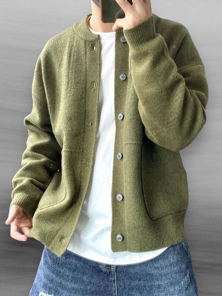 Owen Men's Cardigan - fabric and finish detail