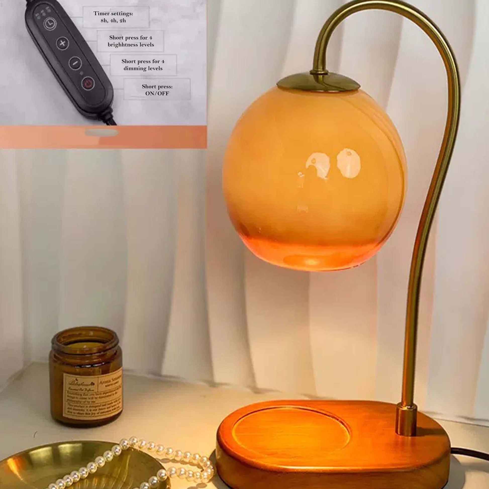LumosGlow | Stylish Adjustable Electric Candle Warmer Lamp for Home 2