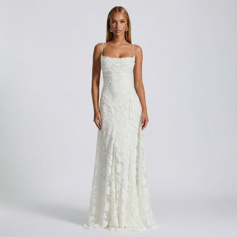 Mireya Women's Maxi Dress | Burnout Floral Fabric, Elegant Fit