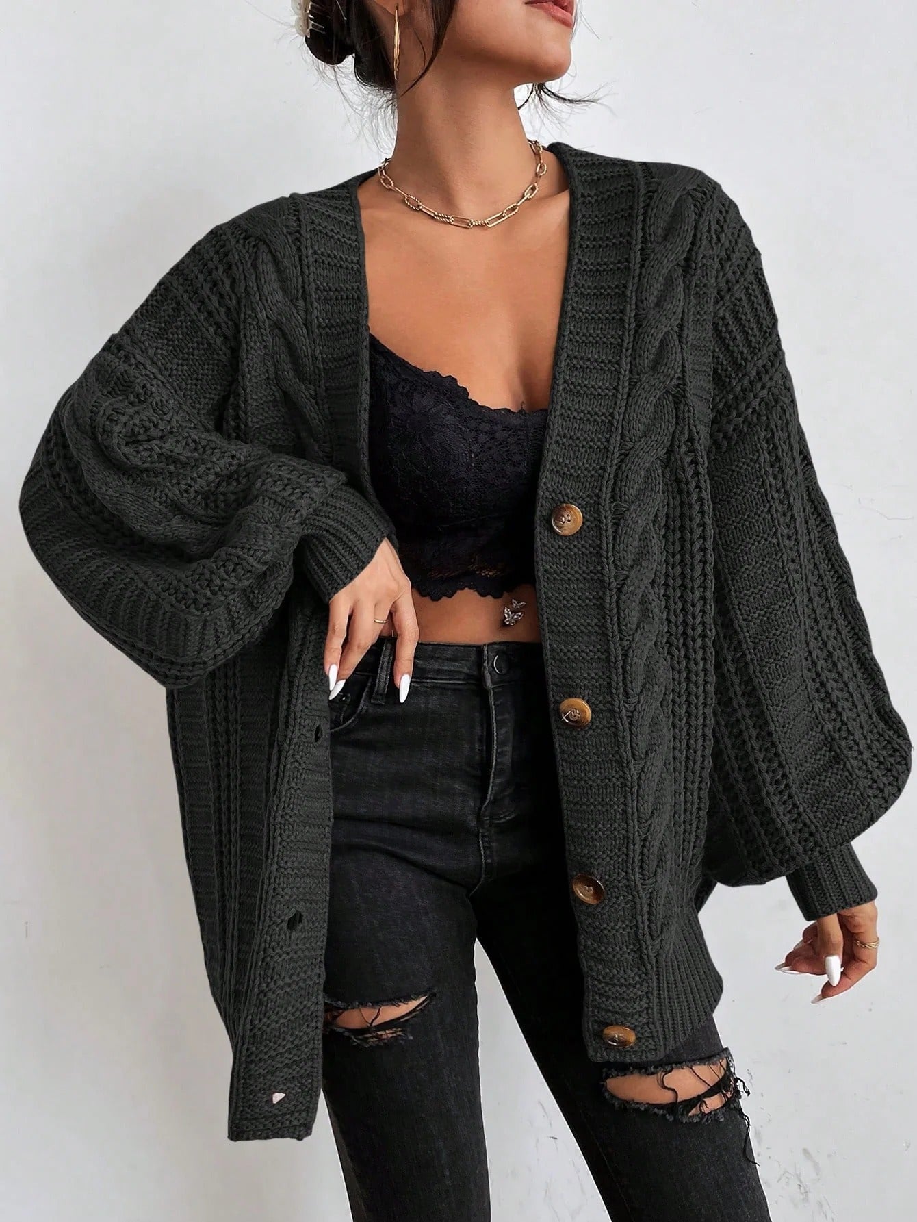 Juno Women's Oversized Cardigan - back view