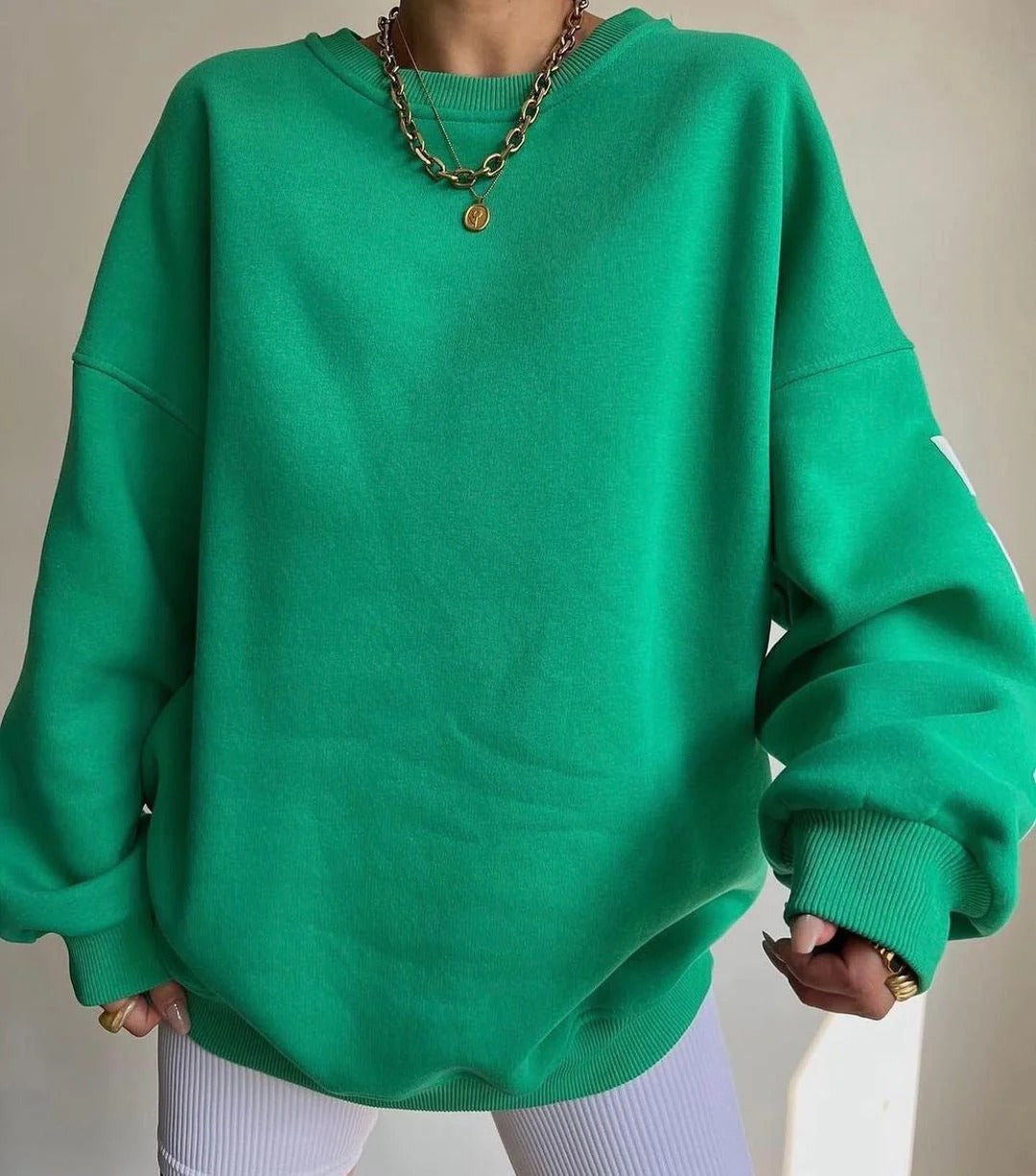 Perla Women's Oversized Sweatshirt - shown in use
