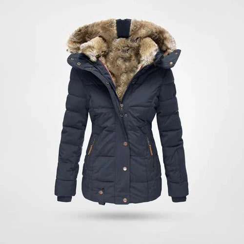 Iris Women's Puffer Jacket - fabric and finish detail