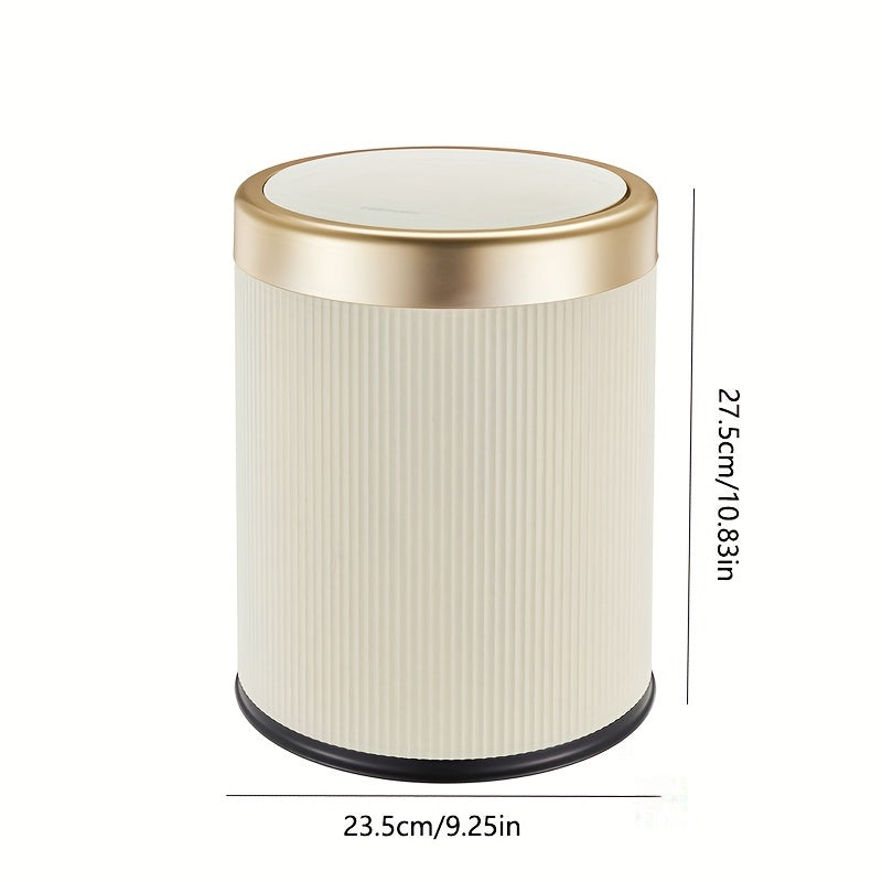 Luxury Oval Kitchen Trash Can with Press-Top Lid and Odour-Sealing Inner Bucket – Elegant Garbage Bin for Modern Homes 3
