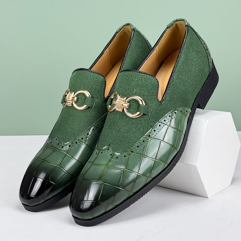 Quill Men's Block Heel Loafers | Slip, Almond Toe, Slip-on