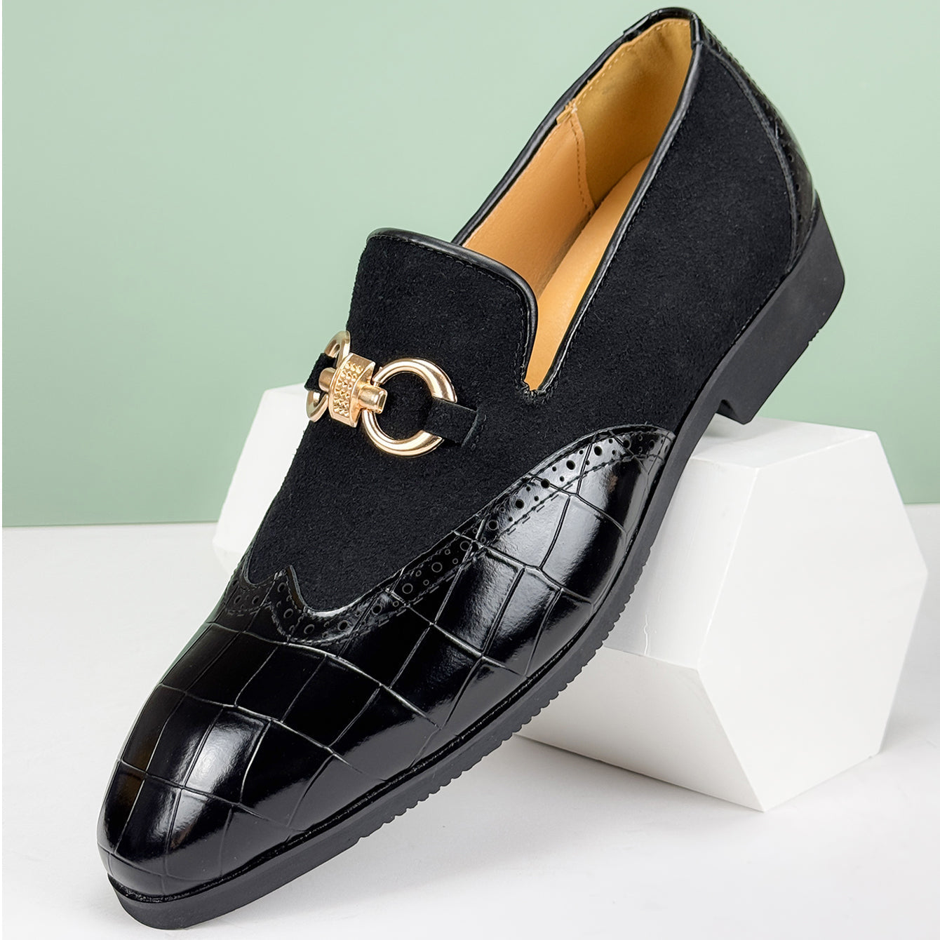 Quill Men's Block Heel Loafers - flat lay