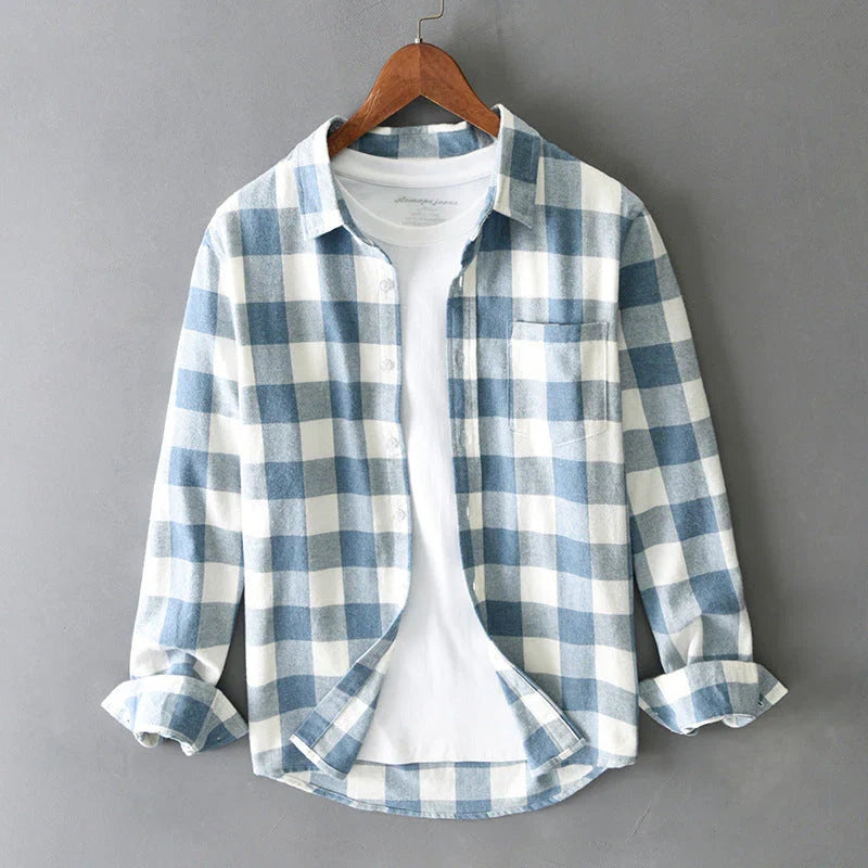 Silas Men's Plaid Shirt - front view