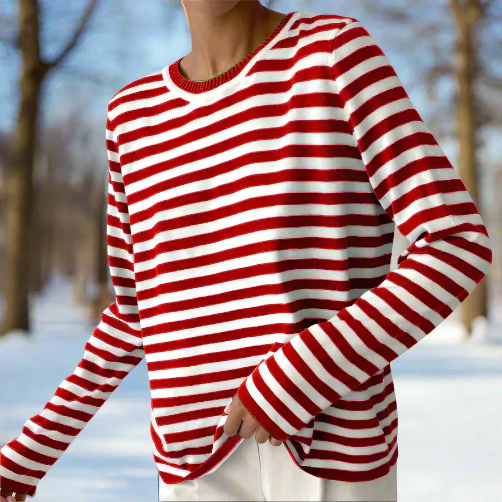 Xanthe Women's Striped T-shirt - styled view