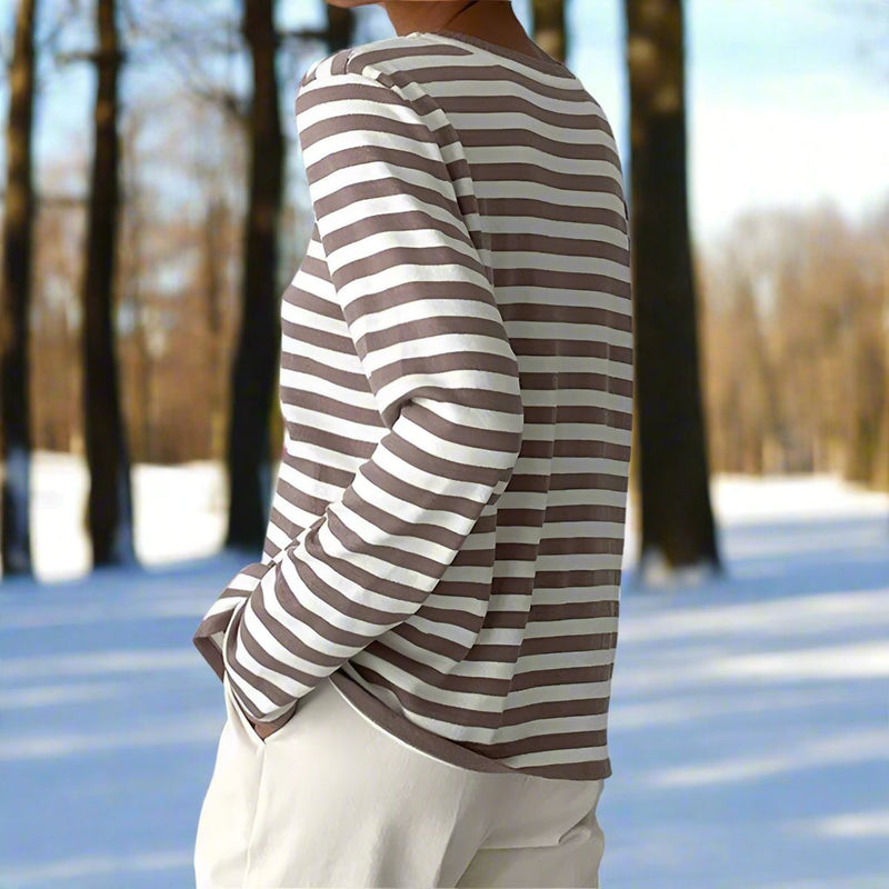 Xanthe Women's Striped T-shirt - front view