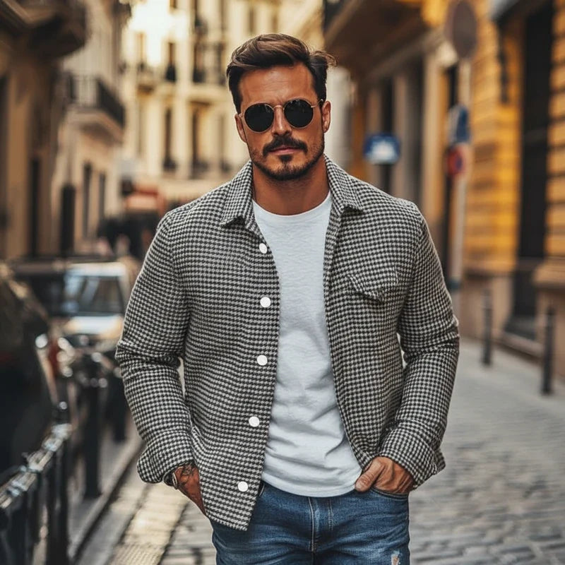 Elias Men's Jacket | Houndstooth