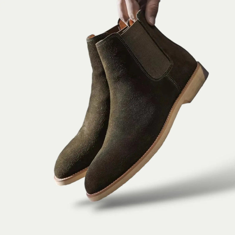Cormac Men's Suede Chelsea Boots - styled view