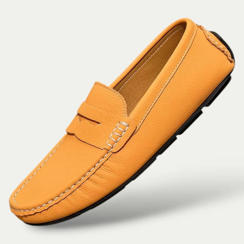Gray Men's Loafers - fabric and finish detail