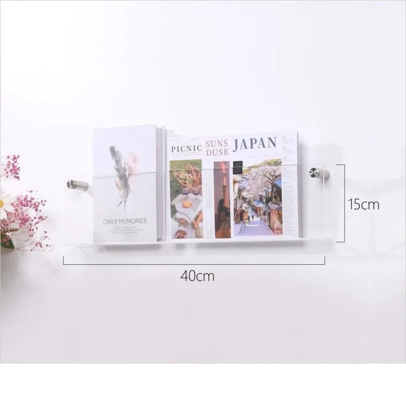 Modern Acrylic Floating Shelf Bookcase – Stylish Home Decor, Available in 30cm, 40cm, 50cm Lengths, 10 Color Options 22