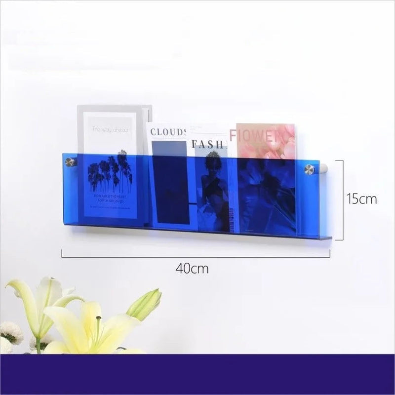 Modern Acrylic Floating Shelf Bookcase – Stylish Home Decor, Available in 30cm, 40cm, 50cm Lengths, 10 Color Options 24