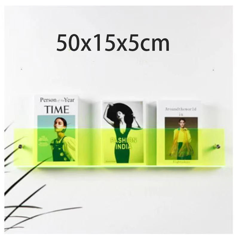 Modern Acrylic Floating Shelf Bookcase – Stylish Home Decor, Available in 30cm, 40cm, 50cm Lengths, 10 Color Options 29