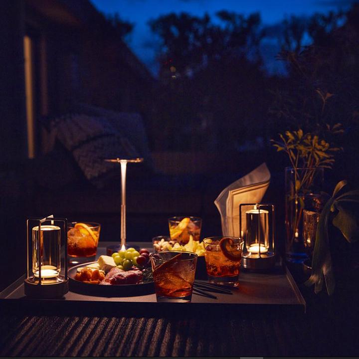 Slate LED Adjustable Table Lamp - styled view