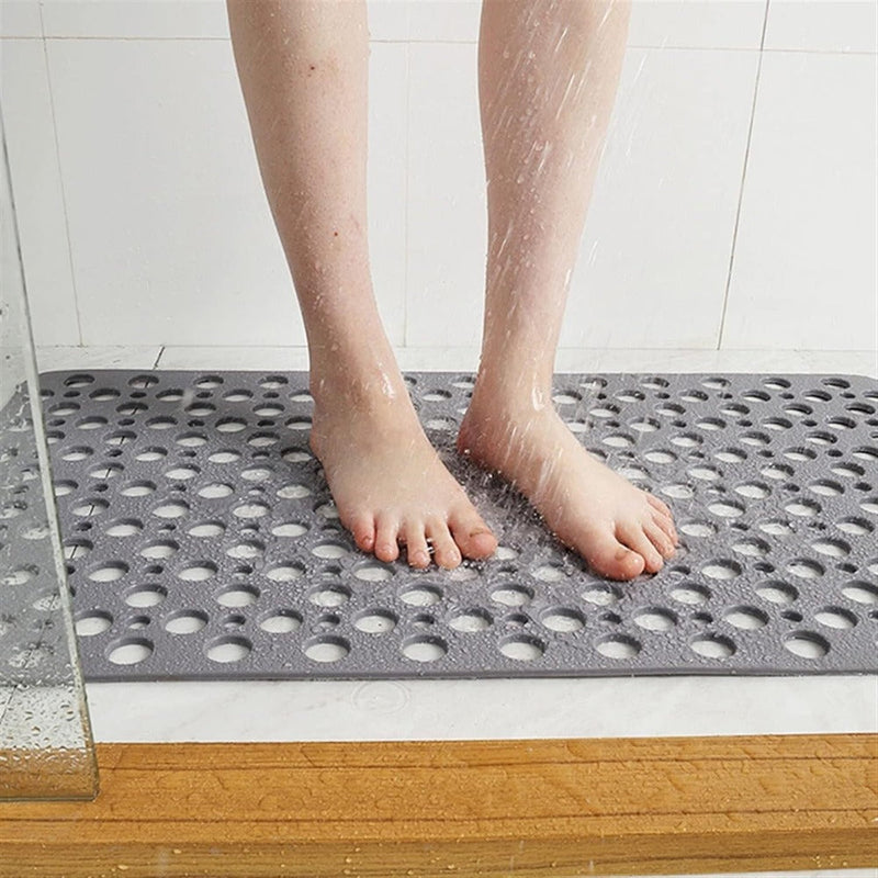 Non-Slip Shower Mat with Advanced Suction Cups – Hygienic Bath Mat for Safe and Comfortable Use, 27.5 x 15.5 Inches, Clear PVC 1