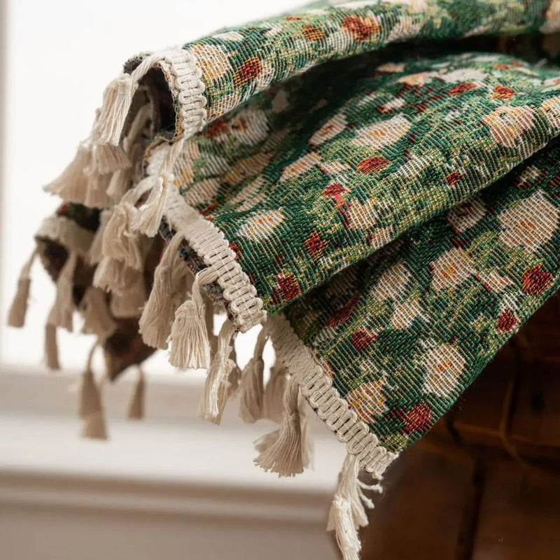 Noveau Ditsy Floral Tassel Curtain | Vintage French, Light-Softening