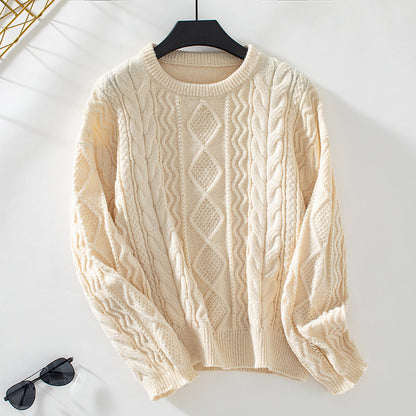 Mira Women's Cable Knit Sweater - fabric and finish detail