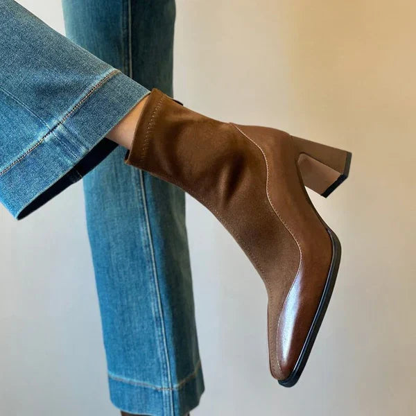 Maren Women's Block Heel Ankle Boots - shown in use