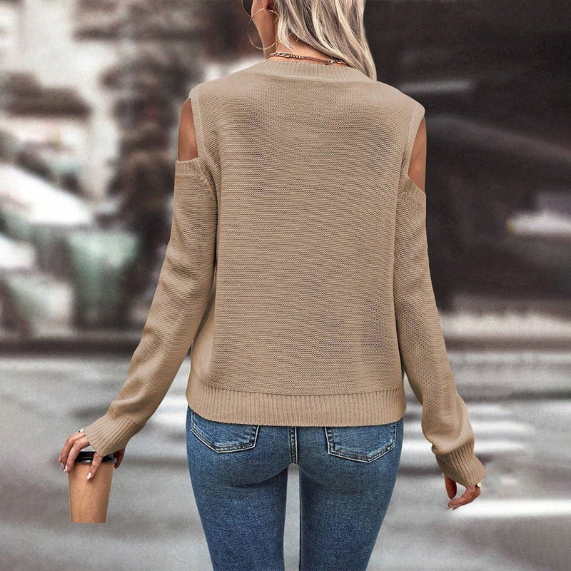 Vienna Women's Cable Knit Sweater - styled view