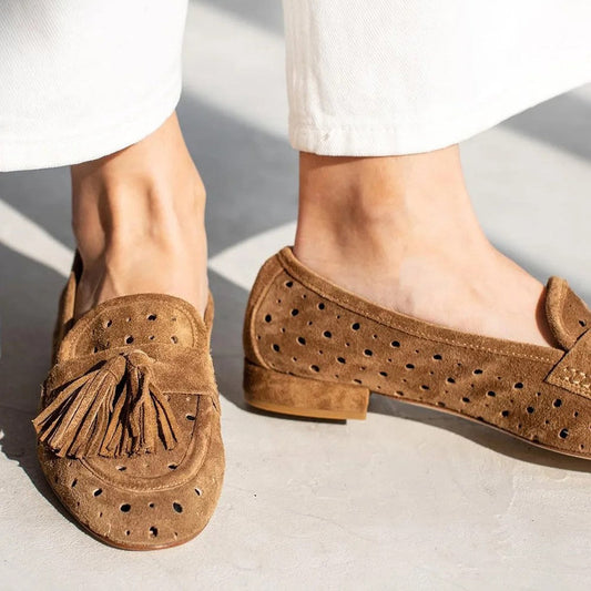 Yara Women's Suede Loafers - styled view