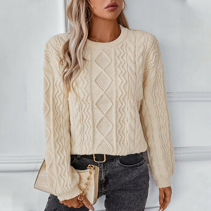 Mira Women's Cable Knit Sweater - full-length view
