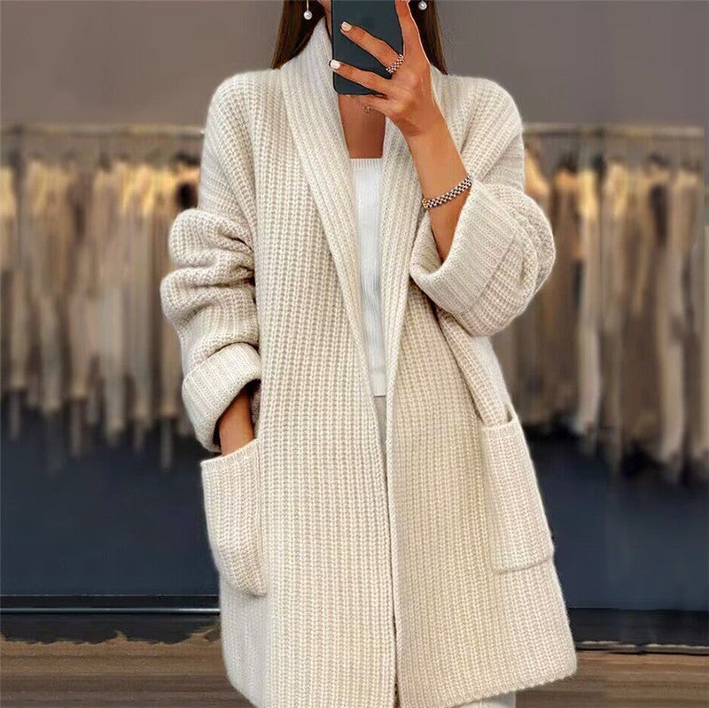 Kaia Women's Oversized Cardigan | Black, Beige