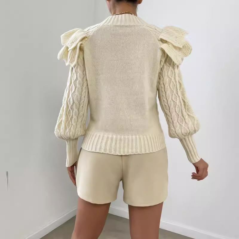 Imogen Women's Cable Knit Sweater - styled view