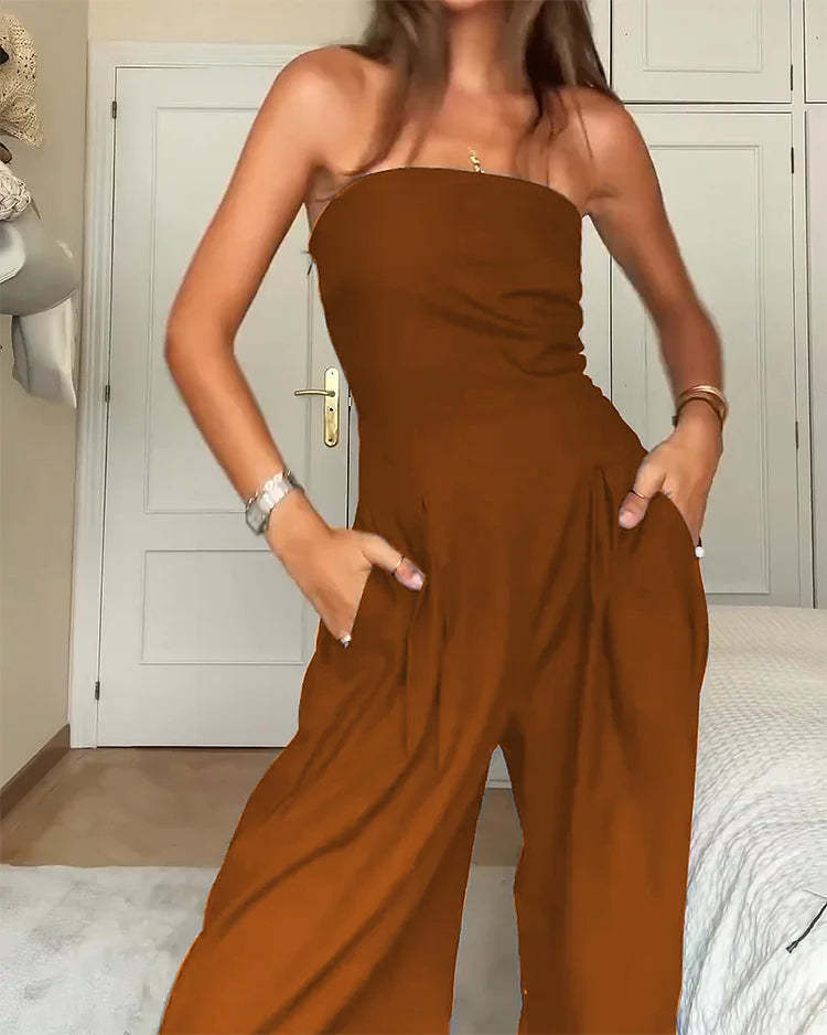 Elsie Women's Wide Leg Jumpsuit - full-length view
