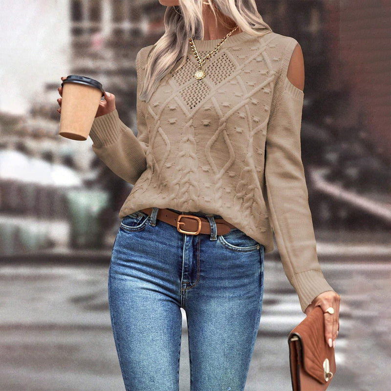 Vienna Women's Cable Knit Sweater - front view