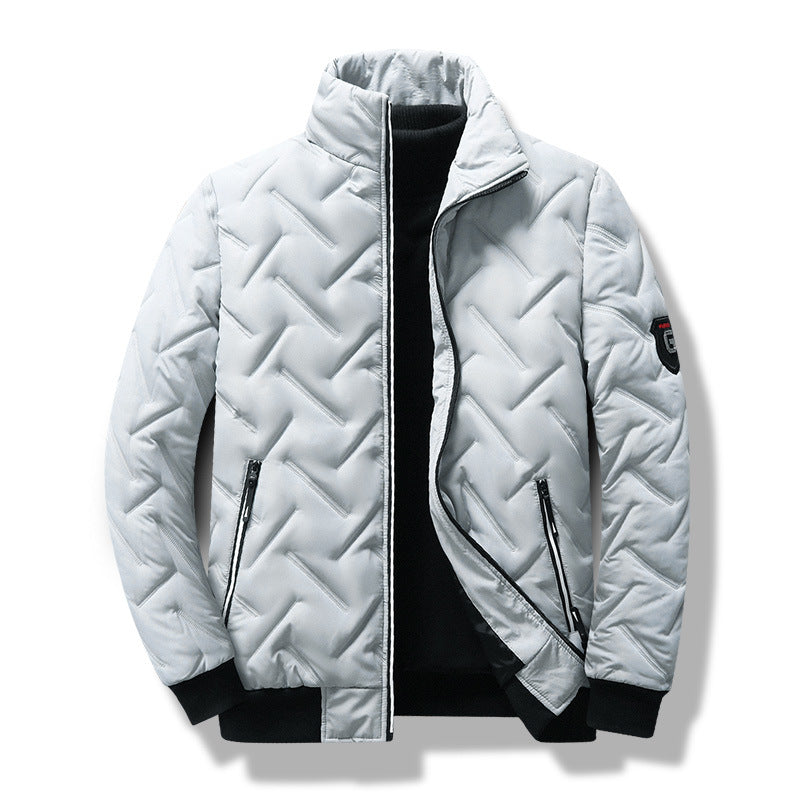 Lachlan Men's Quilted Jacket - fabric and finish detail