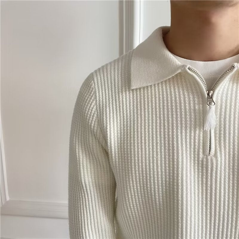 Yves Men's Sweater - fabric and finish detail
