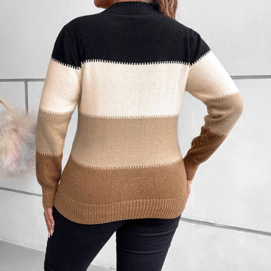 Yvette Women's Striped Sweater - back view