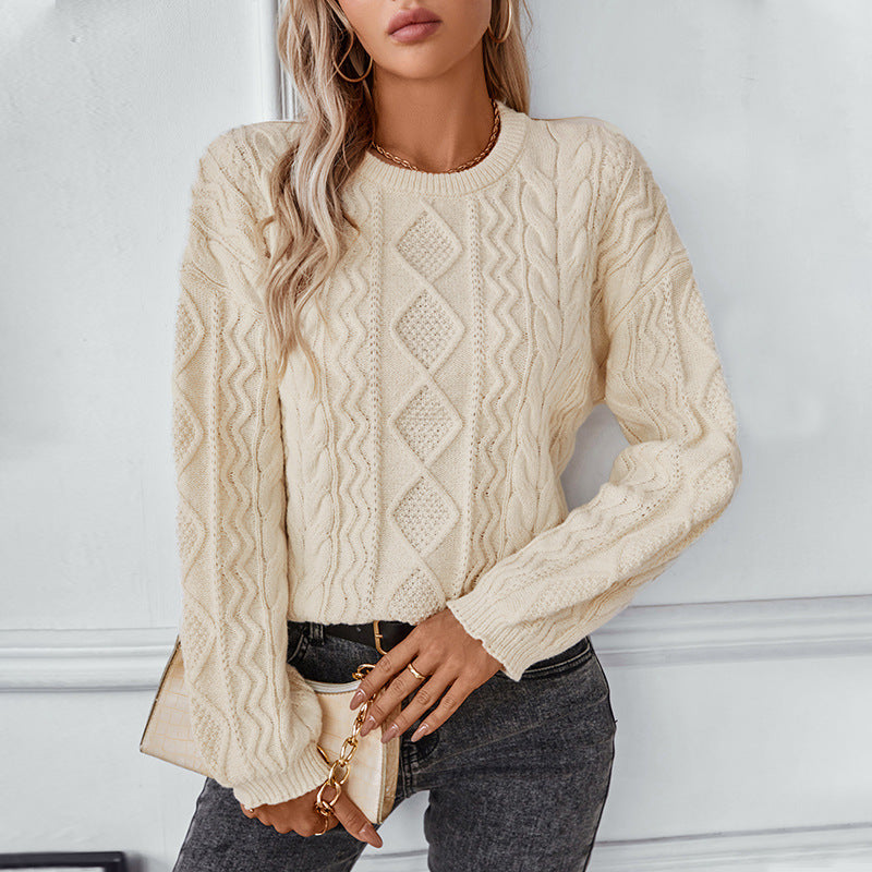 Mira Women's Cable Knit Sweater - back view