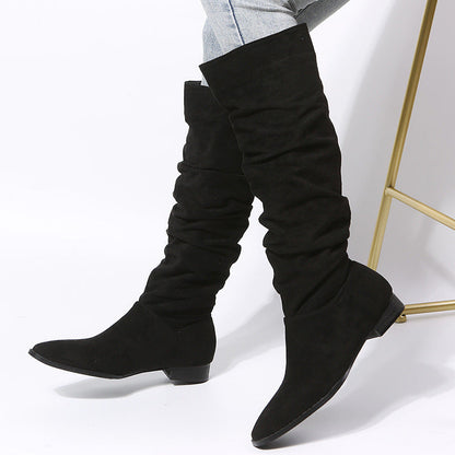 Amber Women's Knee High Boots | Slouchy Design with Block Heel, Relaxed Chic