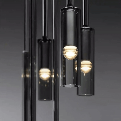ObsidianGlow | Sleek Black Glass Kitchen Pendant Lighting Fixture 1