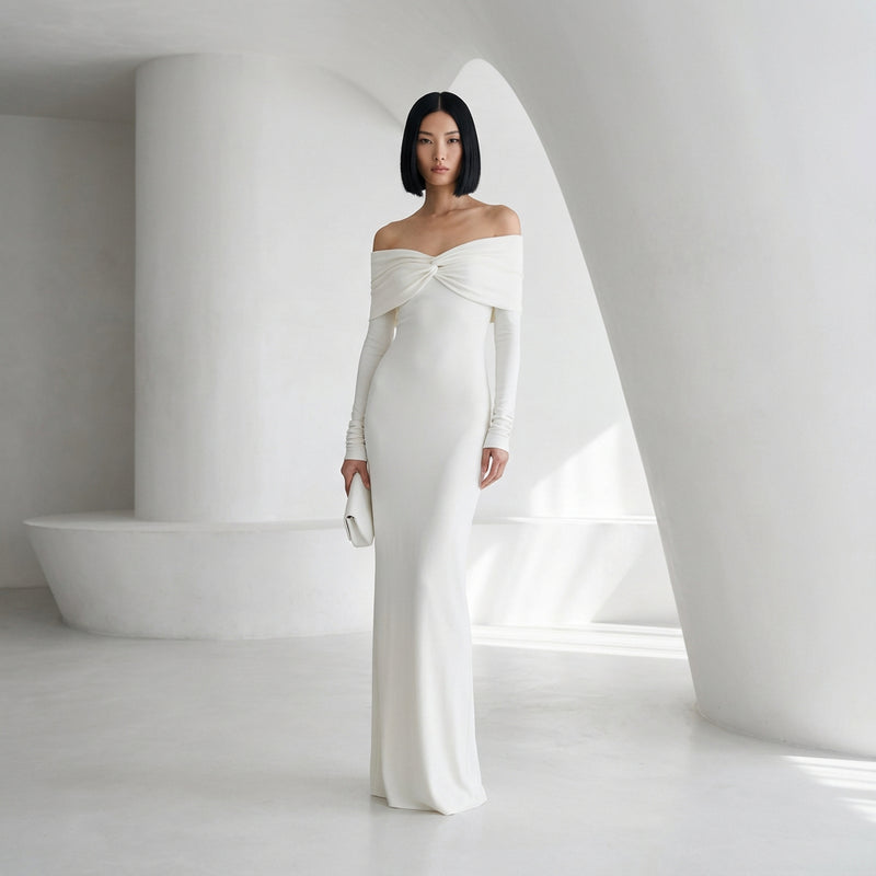 Ansel Women's Midi Dress | Off-Shoulder Bodycon Style