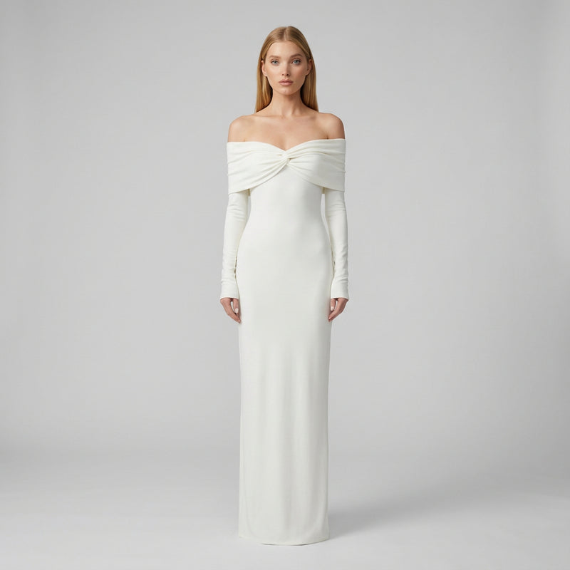 Ansel Women's Midi Dress | Off-Shoulder Bodycon Style