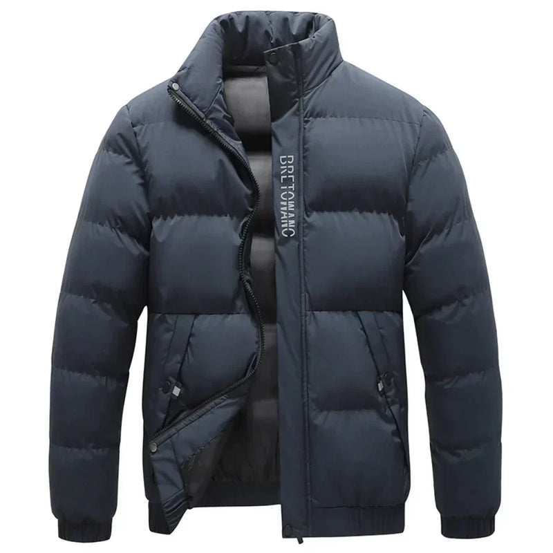 Silas Men's Quilted Puffer Jacket | Black, Grey
