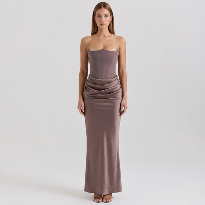 Vestido de Cóctel para Mujer Perry | Mezcla de Seda y Satén, Elegante Off Shoulder