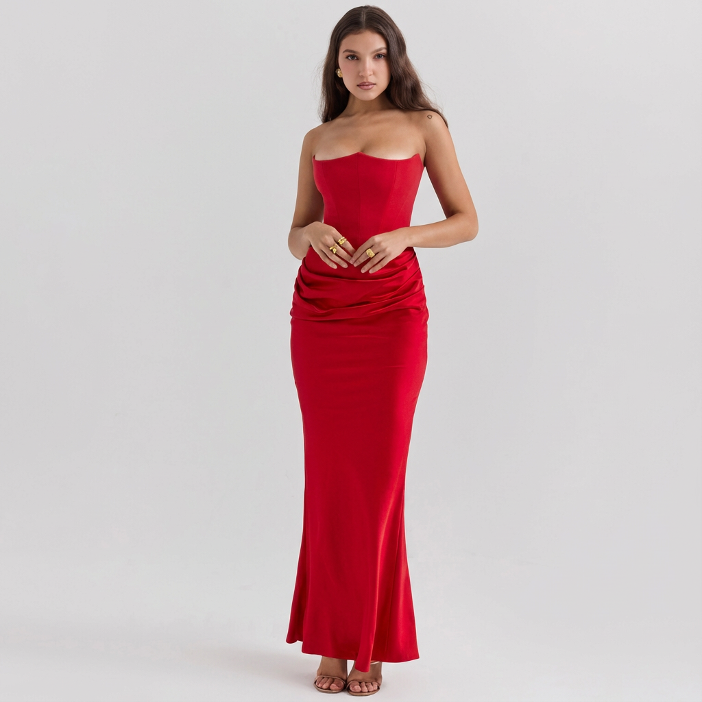 Vestido de Cóctel para Mujer Perry | Mezcla de Seda y Satén, Elegante Off Shoulder