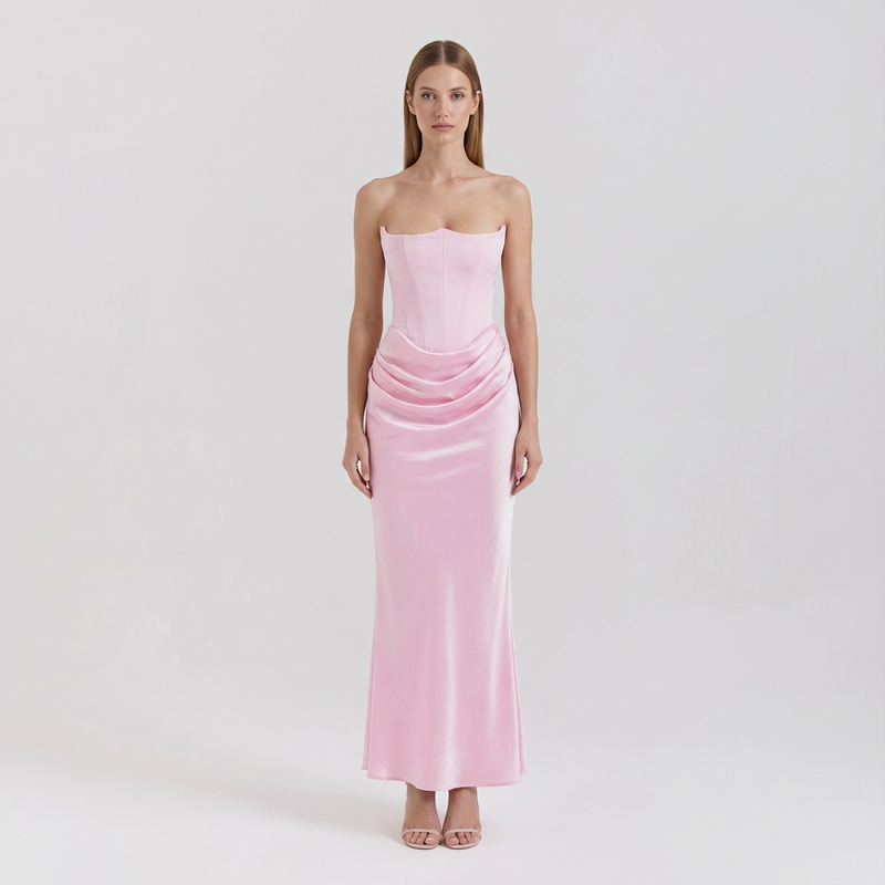 Vestido de Cóctel para Mujer Perry | Mezcla de Seda y Satén, Elegante Off Shoulder